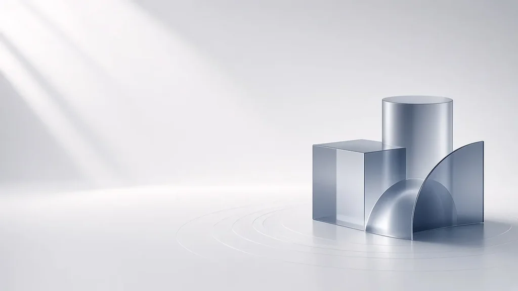 抽象イメージ：つながる3つの立体